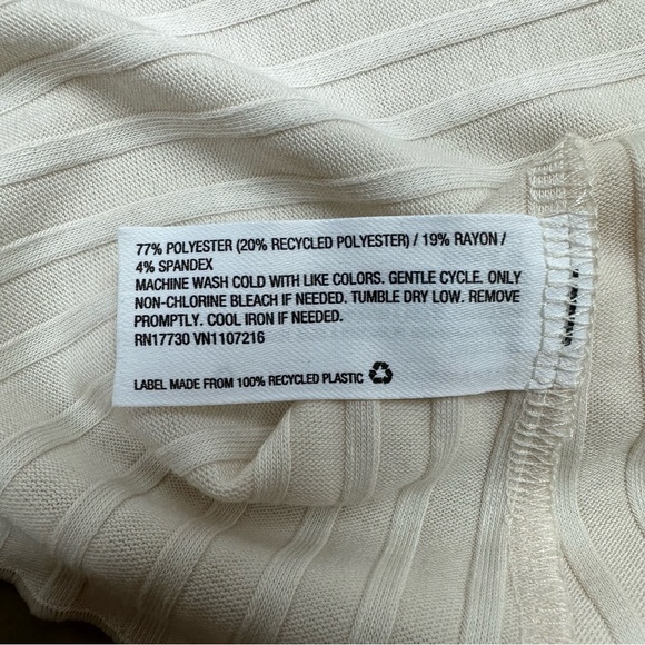 NWT The Nines by HATCH Mock Turtleneck Rib Knit Maternity Shirt Ivory Size XL - Picture 9 of 10